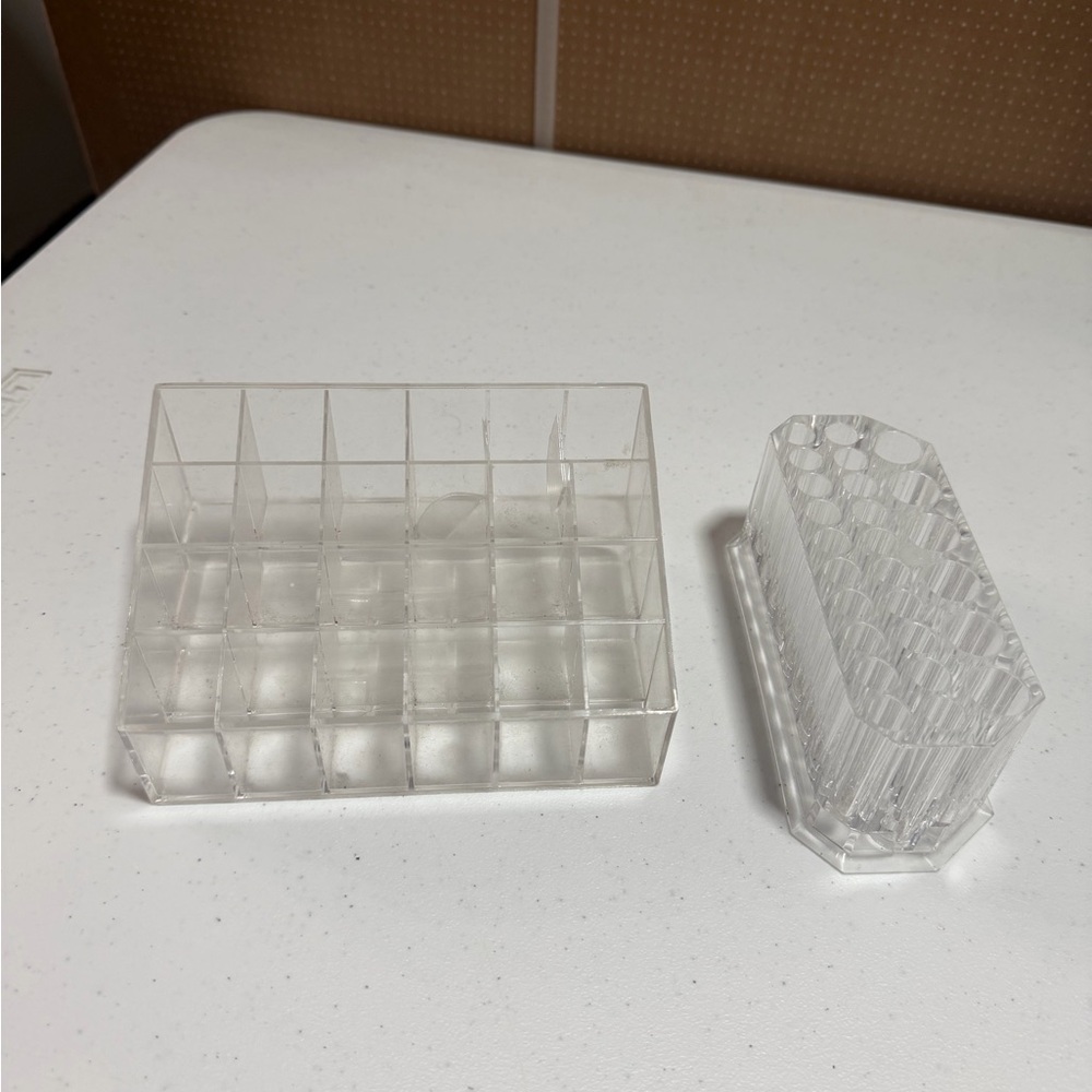 Clear Acrylic Makeup liner Holder and Lipstick Organizer Set